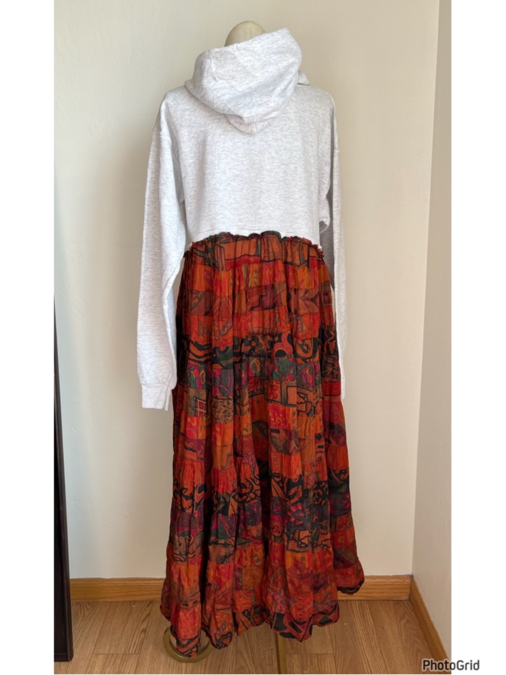 Urban Outfitters Urban Renewal Upcycled Hoodie Dress Boho Small - Picture 2 of 3